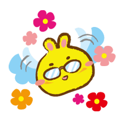 [LINEスタンプ] 眼鏡ウサギ