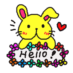 [LINEスタンプ] 黄色い兎犬と愉快な仲間たち