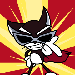 [LINEスタンプ] Super Black Cat！