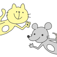 [LINEスタンプ] ねことねずみ
