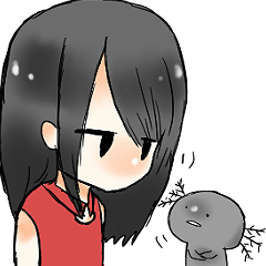 [LINEスタンプ] 黒ウーパーとやる気でない子ちゃんスタンプの画像（メイン）