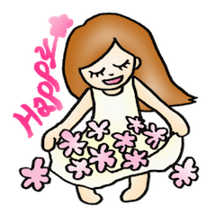 [LINEスタンプ] Happy Girl
