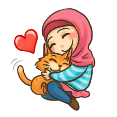 [LINEスタンプ] Hijabers ＆ Kittyの画像（メイン）