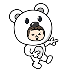 [LINEスタンプ] 動物着ぐるみ Zooくるみ 白くま編