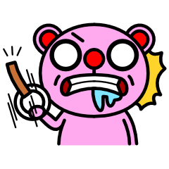 [LINEスタンプ] 赤鼻で片眉毛なピンクマン