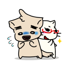 [LINEスタンプ] まゆげ犬とメガネぬこの画像（メイン）