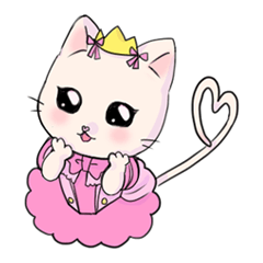 [LINEスタンプ] ドキドキねこ姫スタンプの画像（メイン）