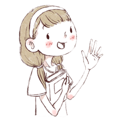 [LINEスタンプ] 水彩画の少女の画像（メイン）