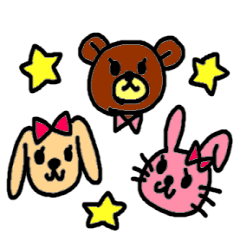 [LINEスタンプ] くま いぬ うさぎ