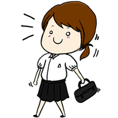 [LINEスタンプ] Pink-chan | Student Daily Life.