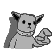 [LINEスタンプ] モノクロ犬