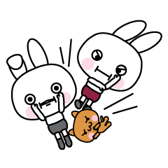 [LINEスタンプ] うさ＆うさ