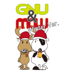 [LINEスタンプ] 【期間限定】GNU＆MOW Winter Ver.の画像（メイン）