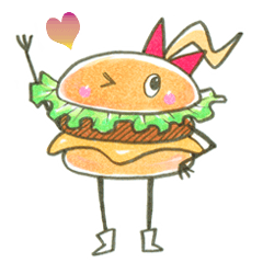 [LINEスタンプ] ハンバーガーるの画像（メイン）