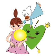 [LINEスタンプ] 天使と一緒+宇宙人は友達の画像（メイン）