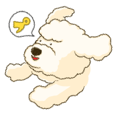 [LINEスタンプ] 白犬のプードル (修正版)の画像（メイン）