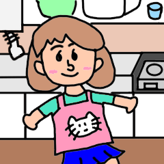 [LINEスタンプ] まゆ主婦の一日の画像（メイン）