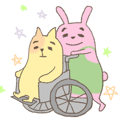 [LINEスタンプ] 介護うさぎのヘルパー日記の画像（メイン）