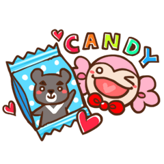 [LINEスタンプ] Candy monkey and moon bear.