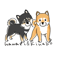 [LINEスタンプ] Shiba Inu "Hanapi" ＆ "Kinako" body type