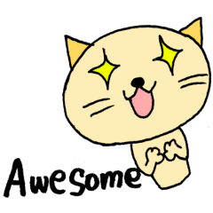 [LINEスタンプ] Kawaii cats (only English)