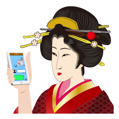 [LINEスタンプ] 現在版浮世絵女子の日常の画像（メイン）