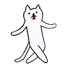 [LINEスタンプ] 白い猫のシンプルスタンプの画像（メイン）
