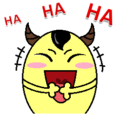 [LINEスタンプ] ox horn eggs