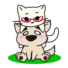 [LINEスタンプ] まゆげ犬とメガネぬこ 3 "イベント＆挨拶"