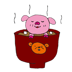 [LINEスタンプ] ぶたまる くまたの画像（メイン）