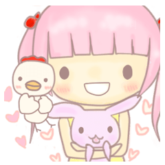 [LINEスタンプ] ゆるかわトリオ★ミミ＆コケーコ＆うさこ★の画像（メイン）