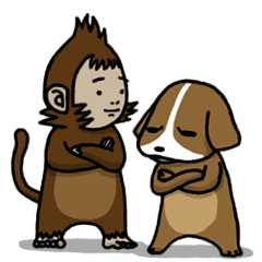 [LINEスタンプ] 犬猿の仲の画像（メイン）