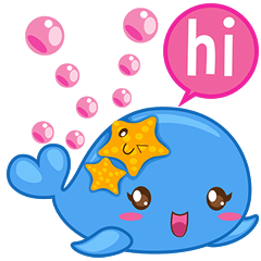 [LINEスタンプ] ウーリー、小さくてかわいいクジラの画像（メイン）