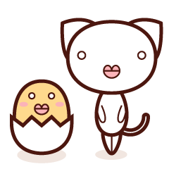 [LINEスタンプ] しろねこビル と ひよこのリップ