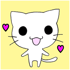 [LINEスタンプ] しろにゃんこ！