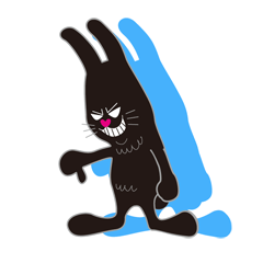 [LINEスタンプ] ブラックうさぎのビターの画像（メイン）