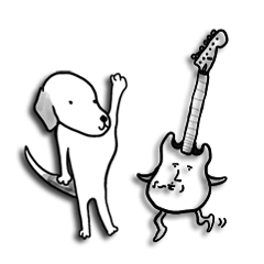 [LINEスタンプ] 主に犬とギター