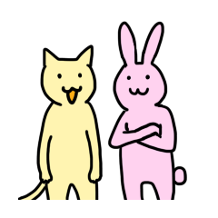 [LINEスタンプ] ねことうさ