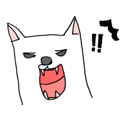 [LINEスタンプ] シュールな白い犬 吹かせイヌの画像（メイン）