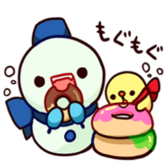 [LINEスタンプ] まふらーゆきだるま