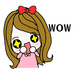 [LINEスタンプ] Present girl's short sentences (English)