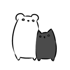 [LINEスタンプ] しろくまさんとくろねこさん