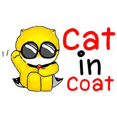 [LINEスタンプ] "Ding Thong" Cat in coatの画像（メイン）