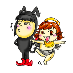 [LINEスタンプ] きまぐれ天使とへたれ悪魔の画像（メイン）