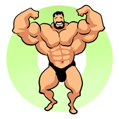 [LINEスタンプ] スーパー筋肉男の画像（メイン）