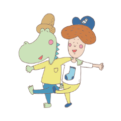 [LINEスタンプ] ワニと靴下boy