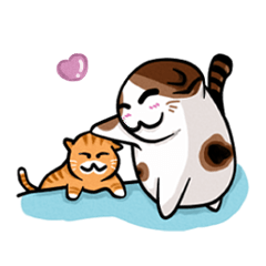 [LINEスタンプ] PoJam the Fat Cat ＆ Little Orenji！！