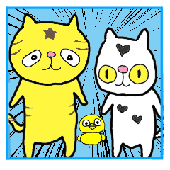 [LINEスタンプ] 猫の星ジマとハートぶち(そのピヨ)前編の画像（メイン）