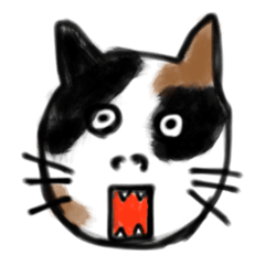 [LINEスタンプ] あいた口がふさがらない猫の画像（メイン）