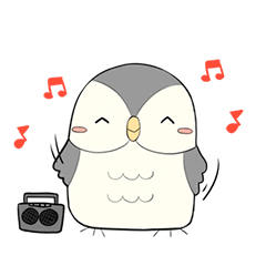 [LINEスタンプ] Hooty - the cute owl - grey color setの画像（メイン）